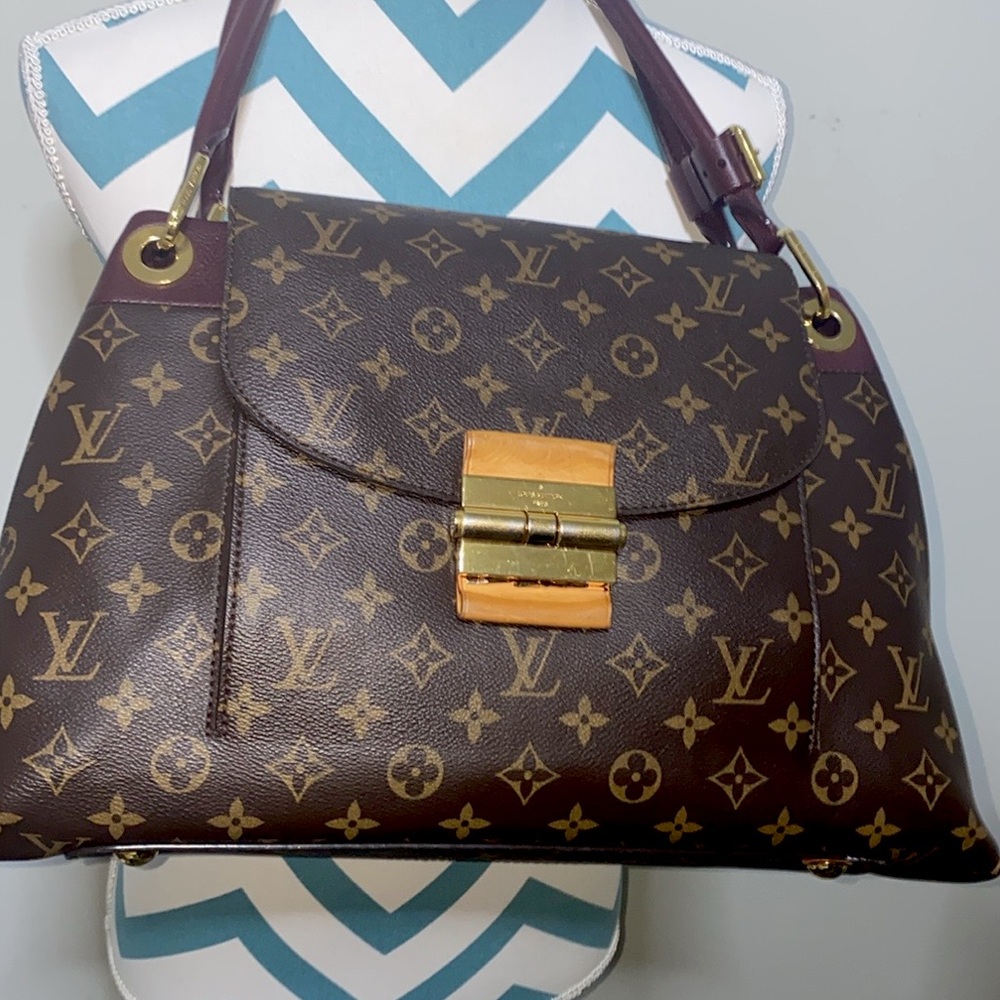 LOUIS VUTTON Olympe Monogram Clasp Canvas Shoulder Bag